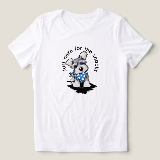 Schnauzer is hier voor snacks T-shirt (Design voorkant)