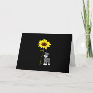 Schnauzer Is Mijn Zonneschijn Zonnebloem Schnauzer Feestdagen Kaart