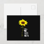 Schnauzer Is Mijn Zonneschijn Zonnebloem Schnauzer Feestdagenkaart (Voorkant / Achterkant)