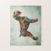 Schnauzer jigzaag Puzzle dog Floral on Green Legpuzzel (Verticaal)