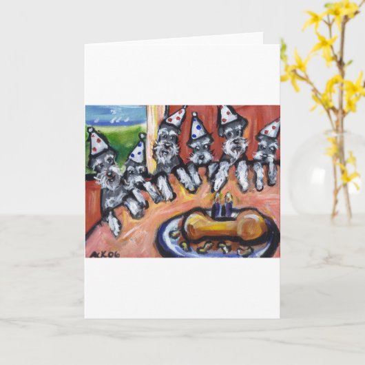 Schnauzer Kaart (Gele Bloem)