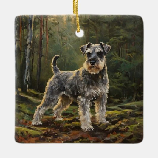Schnauzer  keramisch ornament (Voorkant)