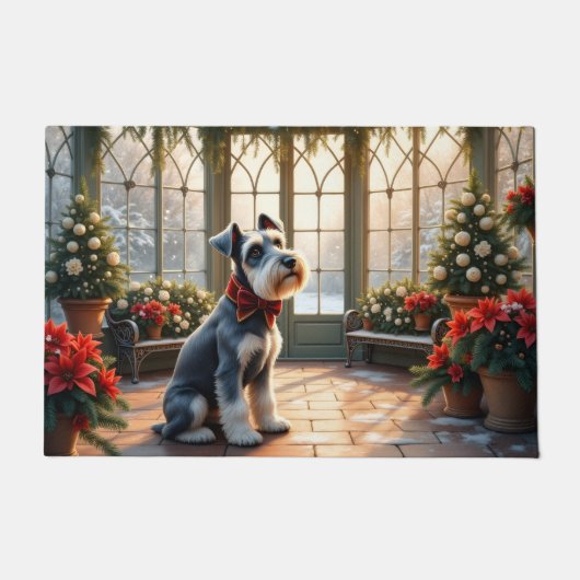 Schnauzer Kerst Conservatorium Kunst Deurmat (Voorkant)