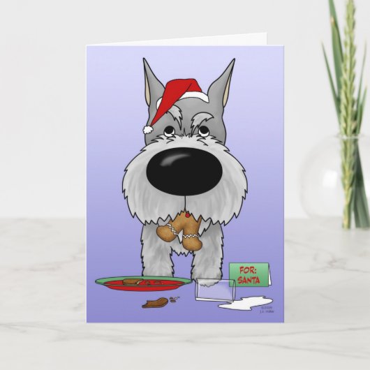 Schnauzer Kerst Feestdagen Kaart (Voorkant)
