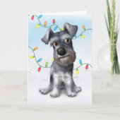 Schnauzer Kerst Feestdagen Kaart (Voorkant)
