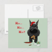 Schnauzer Kerst Feestdagenkaart (Voorkant / Achterkant)