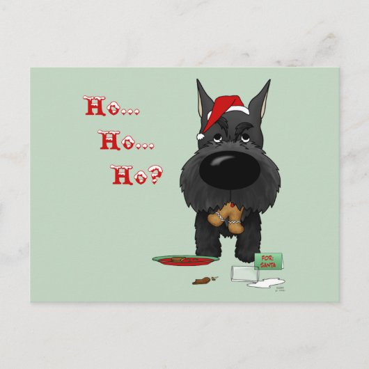 Schnauzer Kerst Feestdagenkaart (Voorkant)