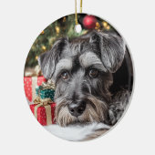Schnauzer Kerst Keramisch Ornament (Links)