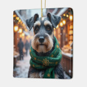 Schnauzer Kerst Kunst Keramisch Ornament (Links)