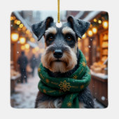 Schnauzer Kerst Kunst Keramisch Ornament (Achterkant)