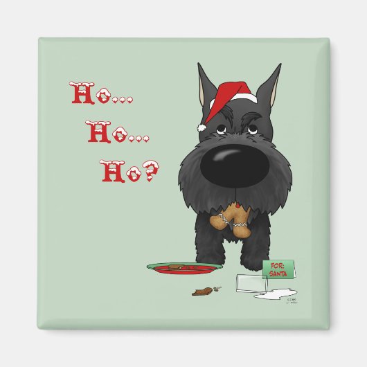 Schnauzer Kerst Magneet (Voorkant)