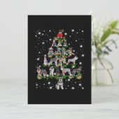 Schnauzer kerstboom met vlieglicht bedankkaart (Staand voorkant)