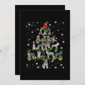 Schnauzer kerstboom met vlieglicht bedankkaart (Voorkant / Achterkant)