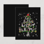 Schnauzer kerstboom met vlieglicht bedankkaart (Voorkant / Achterkant)
