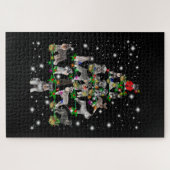 Schnauzer kerstboom met vlieglicht legpuzzel (Horizontaal)