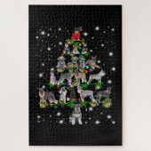 Schnauzer kerstboom met vlieglicht legpuzzel (Verticaal)