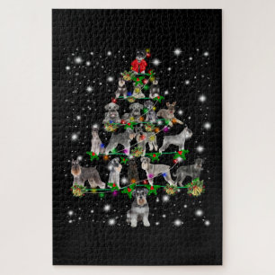 Schnauzer kerstboom met vlieglicht legpuzzel