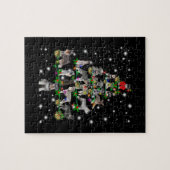 Schnauzer kerstboom met vlieglicht legpuzzel (Horizontaal)