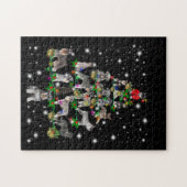Schnauzer kerstboom met vlieglicht legpuzzel (Horizontaal)