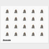 Schnauzer kerstboom ronde sticker (Vel)