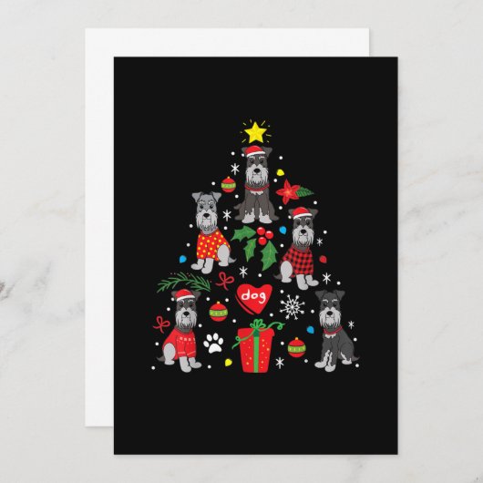 Schnauzer kerstboomversier Funny Pet Dog Aankondiging (Voorkant / Achterkant)