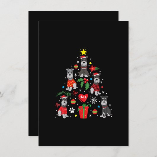 Schnauzer kerstboomversier Funny Pet Dog Bedankkaart (Voorkant / Achterkant)