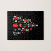 Schnauzer kerstboomversier Funny Pet Dog Legpuzzel (Horizontaal)
