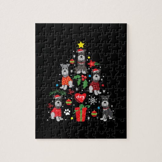Schnauzer kerstboomversier Funny Pet Dog Legpuzzel (Verticaal)