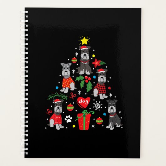 Schnauzer kerstboomversier Funny Pet Dog Planner (Voorkant)