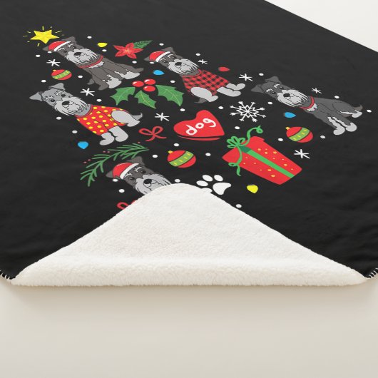 Schnauzer kerstboomversier Funny Pet Dog Sherpa Deken (3/4)
