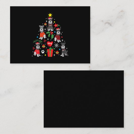 Schnauzer kerstboomversier Funny Pet Dog Visitekaartje (Voorkant / Achterkant)
