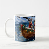 Schnauzer Kerstboot Vakantie Koffiemok (Links)