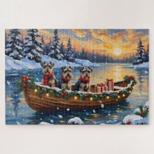 Schnauzer Kerstboot Vakantie Legpuzzel