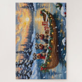 Schnauzer Kerstboot Vakantie Legpuzzel (Verticaal)
