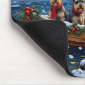 Schnauzer Kerstboot Vakantie Muismat (Hoek)