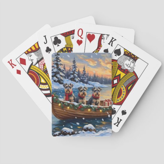Schnauzer Kerstboot Vakantie Pokerkaarten (Achterkant)