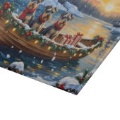 Schnauzer Kerstboot Vakantie Snijplank (Hoek)
