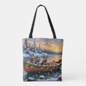 Schnauzer Kerstboot Vakantie Tote Bag (Achterkant)