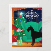 Schnauzer kerstcadeau feestdagenkaart (Voorkant / Achterkant)