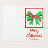 Schnauzer-kersthond en Label met groene rommel Kaart (Buitenkant ongevouwen)