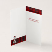 Schnauzer Kersthond met Rode Kerst Plaid Patroon Kaart (Binnen)