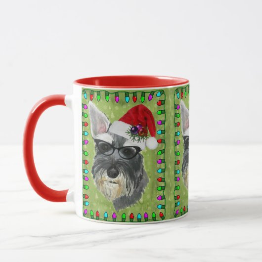 Schnauzer-kerstkoffie-Mok Mok (Links)
