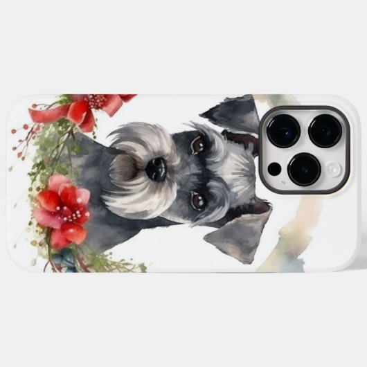 Schnauzer Kerstkrans Feestelijke Pup Case-Mate iPhone Case (Achterkant (horizontaal))