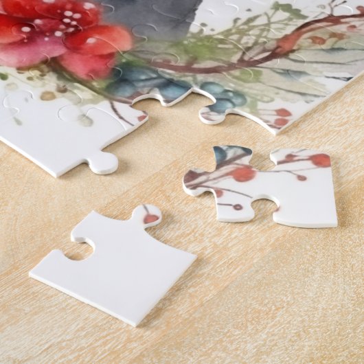 Schnauzer Kerstkrans Feestelijke Pup Legpuzzel (Zijkant)