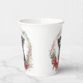 Schnauzer Kerstkrans Feestelijke Pup Papieren Bekers (Links)