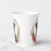 Schnauzer Kerstkrans Feestelijke Pup Papieren Bekers (Rechts)