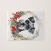 Schnauzer Kerstkrans Festieve Pup Legpuzzel (Horizontaal)