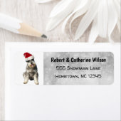 Schnauzer Kerstmis Cute Santa Hat Etiket (Insitu)