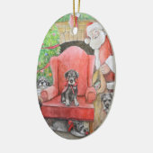 Schnauzer Kerstmis Dog Art kerstversiering Keramisch Ornament (Links)
