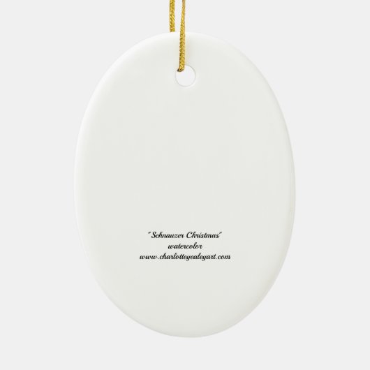 Schnauzer Kerstmis Dog Art kerstversiering Keramisch Ornament (Achterkant)